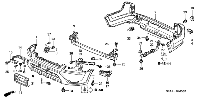 2002 Honda CR-V Grommet, Screw (6MM) Diagram for 90666-SD9-000