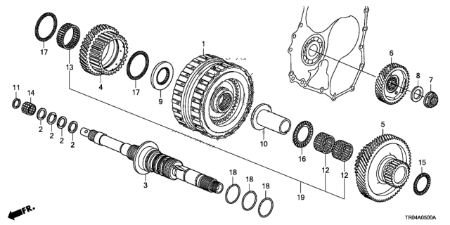 2012 Honda Civic AT Mainshaft - Clutch (3rd-5th) Diagram