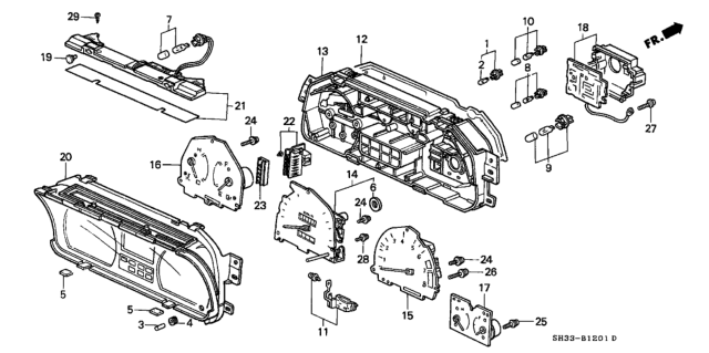 1991 Honda Civic Case Assy., AT-Indicator Diagram for 78235-SH3-N01