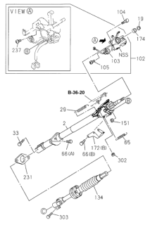 1998 Honda Passport Steering Column (Tilt Steering) Diagram