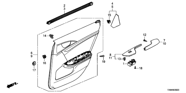 2021 Honda Insight Armrest R (Deep Black) Diagram for 83703-TXM-A51ZA