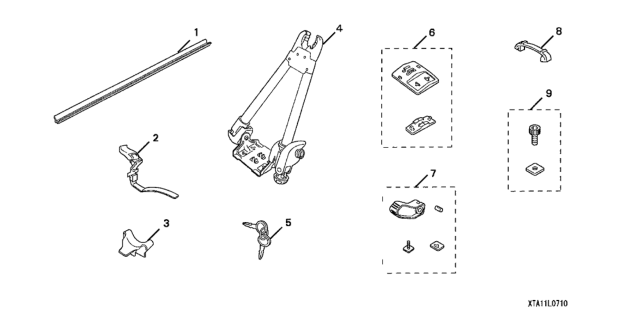 2004 Honda Element 5 Door EX (4WD SD A/B) KA 5MT Bike Attachment Diagram