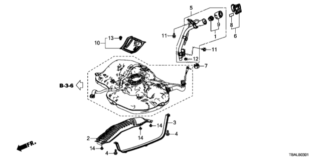 2020 Honda Civic Fuel Tank Guard - Fuel Filler Pipe Diagram