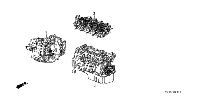 2000 Honda Civic General Assy., Cylinder Block Diagram for 10002-P2P-A34