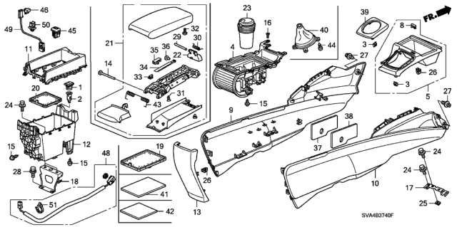 2008 Honda Civic Armrest Assembly, Console (Atlas Gray) Diagram for 83450-SNA-U01ZF