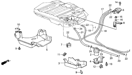 1984 Honda Civic 4 Door GL KA 5MT Fuel Strainer - Fuel Tubes Diagram