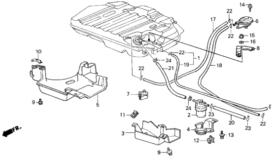 1987 Honda Civic Fuel Strainer - Fuel Tubes Diagram