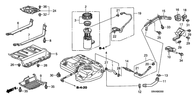 2008 Honda Pilot Fuel Tank Diagram