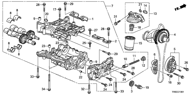 2014 Honda Civic Oil Pump (2.4L) Diagram