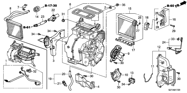 2013 Honda CR-Z Duct A Diagram for 79101-SZT-G41