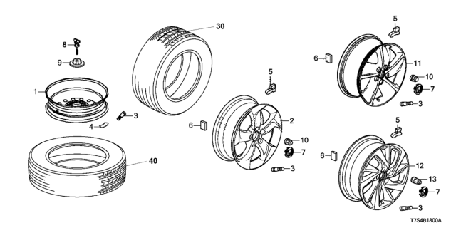 2019 Honda HR-V Tire, Temporary (T135/90D16) (102M) (Kenda) Diagram for 42751-KEN-007