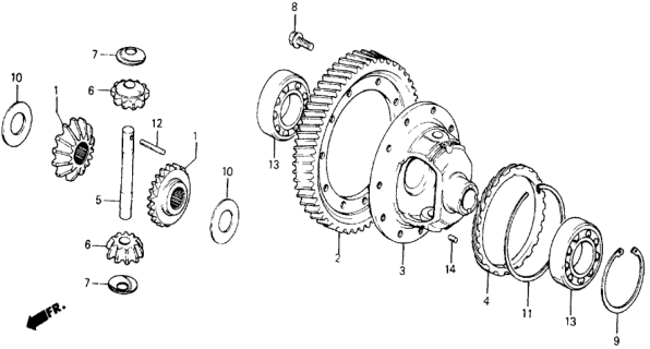 1984 Honda Civic 3AT Differential Gear Diagram