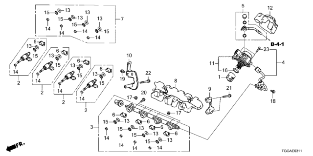 2021 Honda Civic Insulator, Fuel Pipe Diagram for 16626-RPY-G01