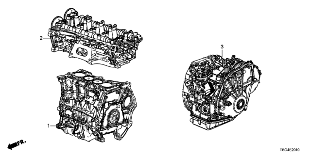 2018 Honda Civic Engine Sub-Assembly Diagram for 10003-5AA-A00