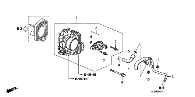 2008 Honda Fit 5 Door BASE KA 5MT Throttle Body Diagram
