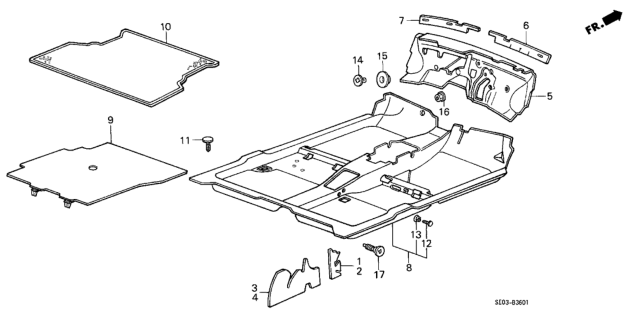 1987 Honda Accord Cap, Screw (5MM) Diagram for 90670-SB2-003