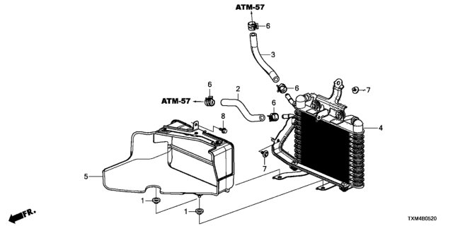 2019 Honda Insight Cooler Assembly (Atf) Diagram for 25500-6L5-A02