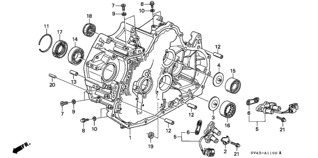 1997 Honda Accord AT Torque Converter Housing (V6) Diagram