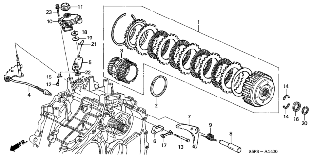 2003 Honda Civic Pawl, Parking Brake Diagram for 24561-P4V-000