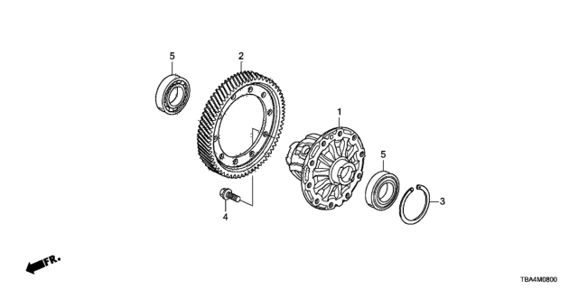 2016 Honda Civic MT Differential Diagram