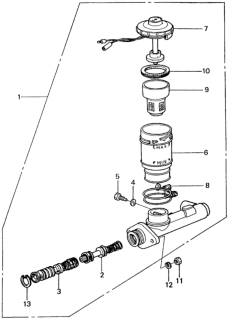 1982 Honda Civic 4 Door ** (1500) KA HMT Brake Master Cylinder Diagram