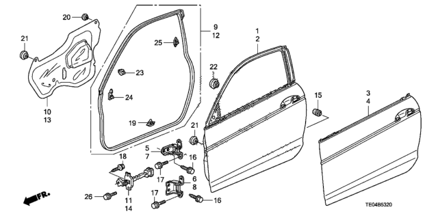 2009 Honda Accord Door Panels Diagram