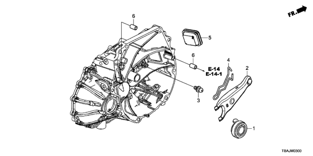 2018 Honda Civic MT Clutch Release Diagram