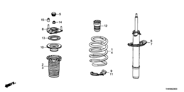 2022 Honda Odyssey Rubber, Front Shock Absorber Mounting Diagram for 51670-THR-A01