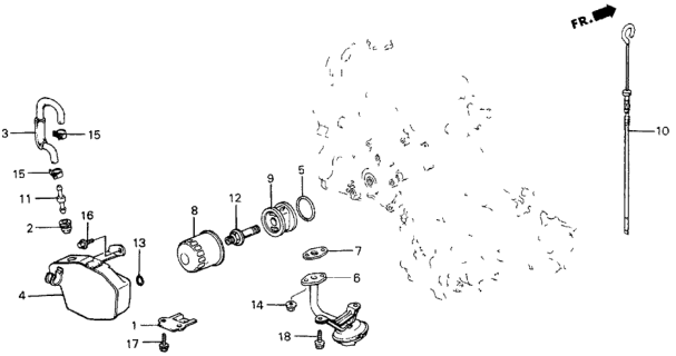 1985 Honda Civic Spacer, Oil Filter Diagram for 15410-PE1-950