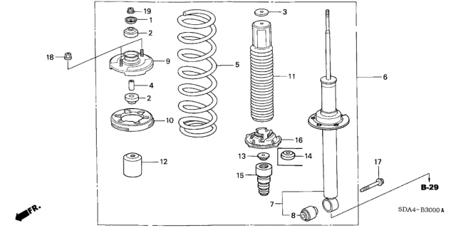 2004 Honda Accord Rear Shock Absorber Diagram