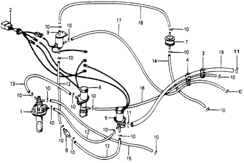 1976 Honda Accord 3 Door STD KA 5MT MT Control Valve Diagram