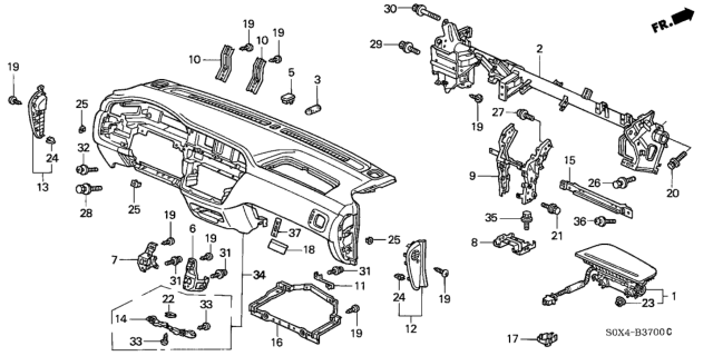 1999 Honda Odyssey Instrument Panel Diagram