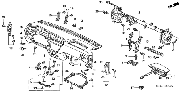 2001 Honda Odyssey Lid Assy., R. Instrument Side *YR169L* (MILD BEIGE) Diagram for 77211-S0X-A01ZC