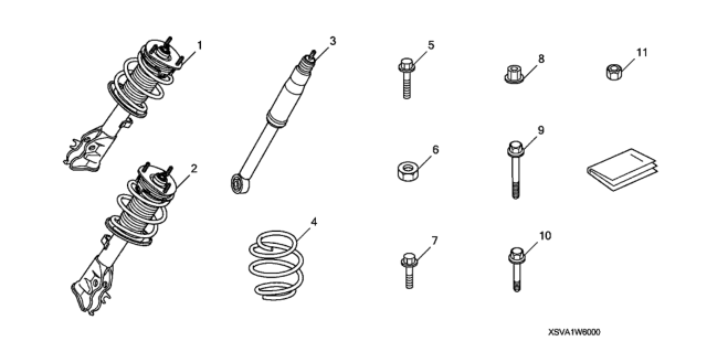 2010 Honda Civic 2 Door EX-L (NAVIGATION) KA 5MT Suspension Kit Diagram