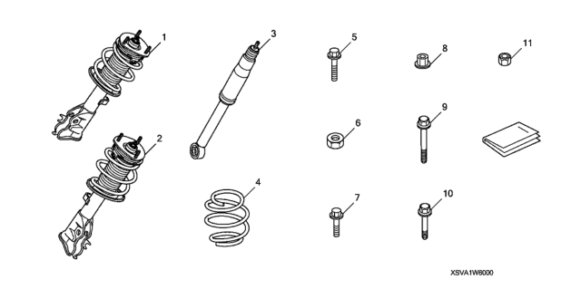 2011 Honda Civic Spring, Rear Diagram for 08W60-SVA-1M0C3