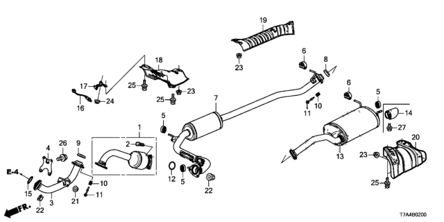 2021 Honda HR-V Exhaust Pipe - Muffler (2WD) Diagram