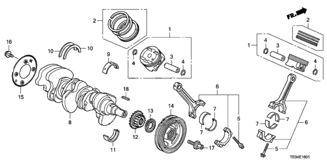 2010 Honda Accord 2 Door EXL-V6 KL 6MT Crankshaft - Piston (V6) Diagram