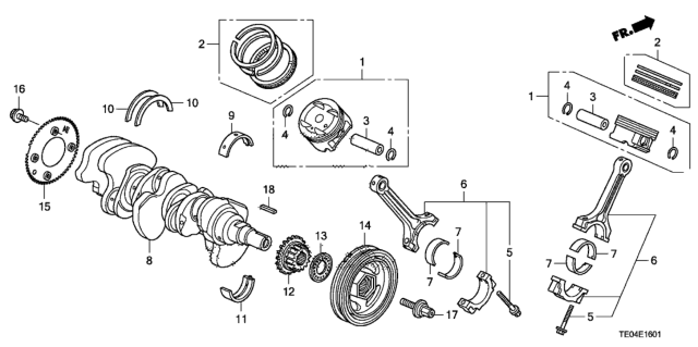 2008 Honda Accord Crankshaft - Piston (V6) Diagram