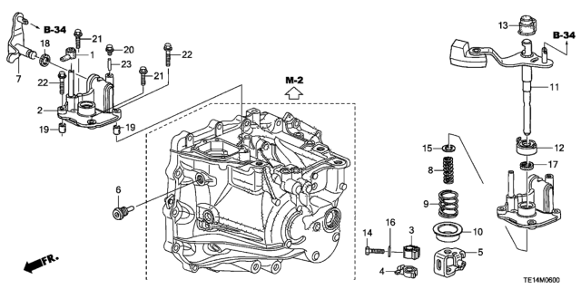 2012 Honda Accord MT Shift Lever (L4) Diagram