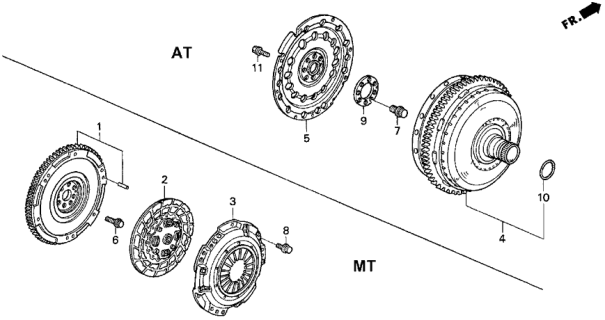 2000 Honda Prelude Clutch - Torque Converter Diagram