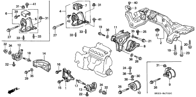 1993 Honda Civic Beam, RR. (LH) Diagram for 50200-SR3-L00