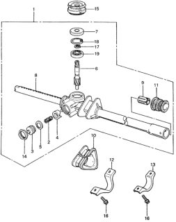 1981 Honda Civic Rack, Steering Diagram for 53427-SA0-671