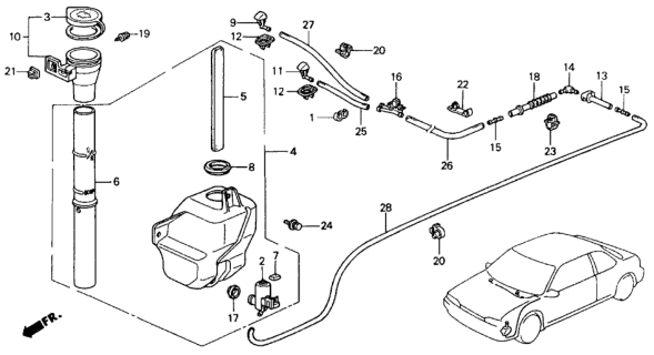 1993 Honda Accord Nozzle, Passenger Side Washer (Cashmere Silver Metallic) Diagram for 76810-SM1-004YB