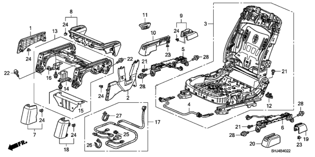 2009 Honda Odyssey Cord, R. FR. Seat (Ods) Diagram for 81311-SHJ-A01