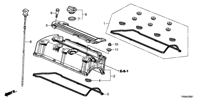 2013 Honda Civic Cylinder Head Cover (2.4L) Diagram