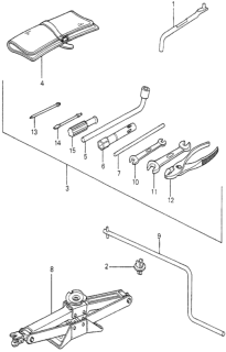 1981 Honda Prelude Wrench, Wheel Nut Diagram for 89211-692-010