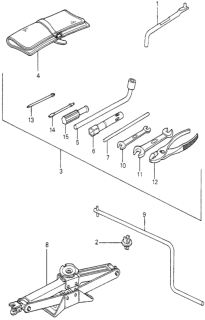 1981 Honda Prelude Tool Bag Diagram for 89101-692-000