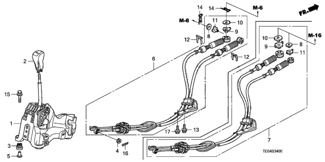 2011 Honda Accord Knob, Change Lever *NH609L* (UH SILVER) Diagram for 54102-TE1-C02ZA