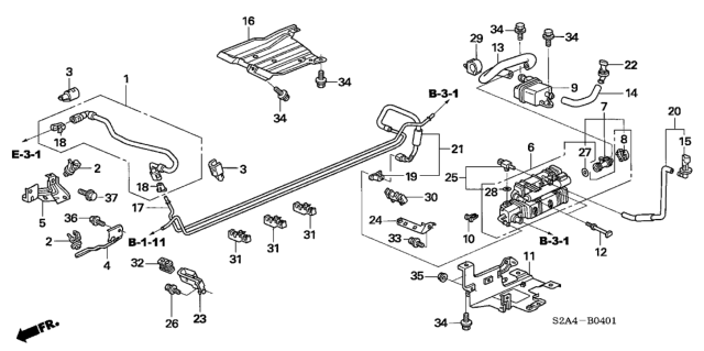 2006 Honda S2000 2 Door S2000 KA 6MT Fuel Pipe Diagram 2