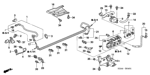 2007 Honda S2000 Fuel Pipe Diagram